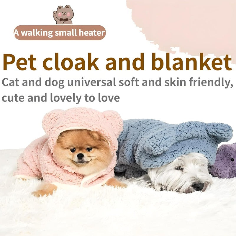 Bear-Ear Pet Cloak Blanket