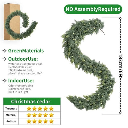 Pre-lit Christmas Cedar Garland