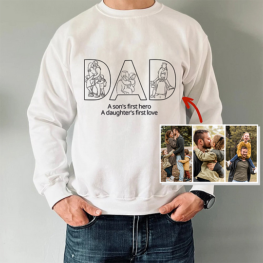 Dad's Love Lasts Forever - Personalized Embroidered Sweatshirt For Father's Day