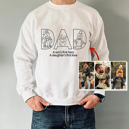 Dad's Love Lasts Forever - Personalized Embroidered Sweatshirt For Father's Day