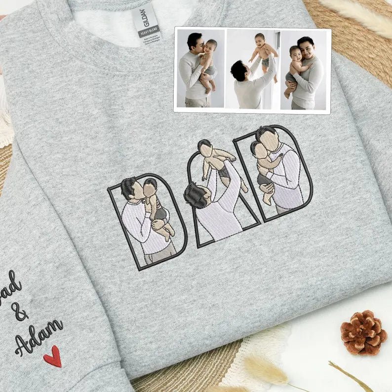 Custom Family Embroidered Sweatshirt – A Unique and Heartwarming Gift for Papa, Dad or Mama