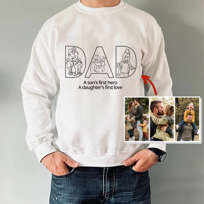 Dad's Love Lasts Forever - Personalized Embroidered Sweatshirt For Father's Day