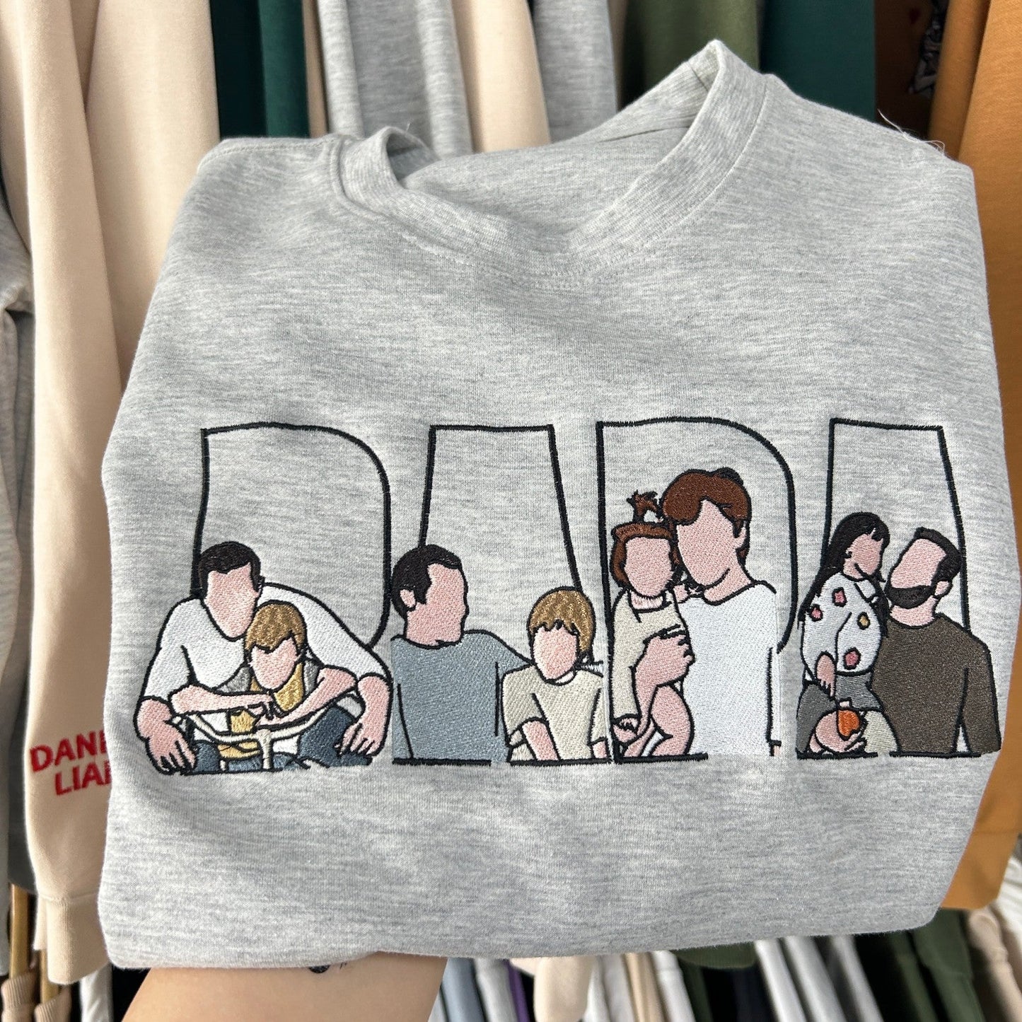 Custom Family Embroidered Sweatshirt – A Unique and Heartwarming Gift for Papa, Dad or Mama