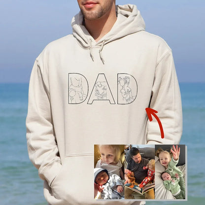 Dad's Love Lasts Forever - Personalized Embroidered Sweatshirt For Father's Day