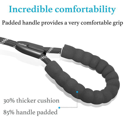 Heavy Duty Dog Leash with Shock Absorbing Bungee