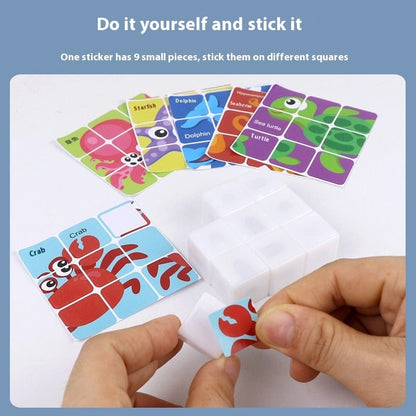 6-in-1 Wooden Puzzle Cube Set for Toddlers