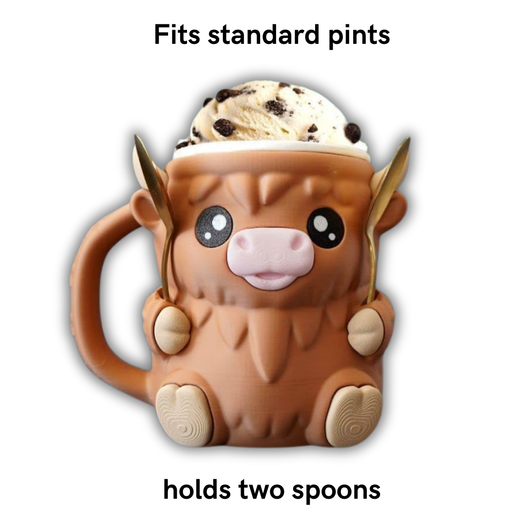 Highland Cow Ice Cream Mug Holder