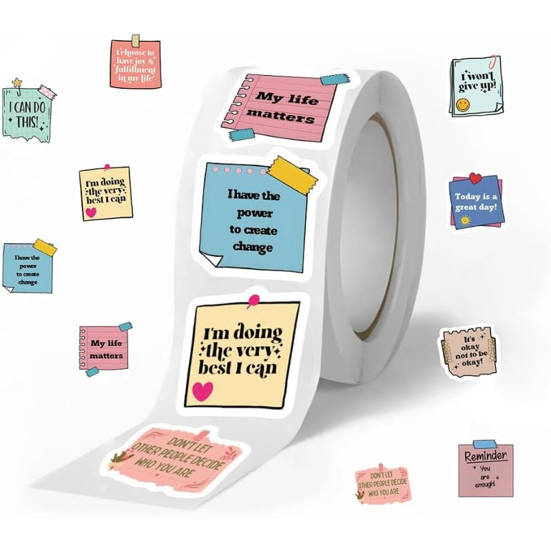 500PCS Motivational Quote Stickers Roll