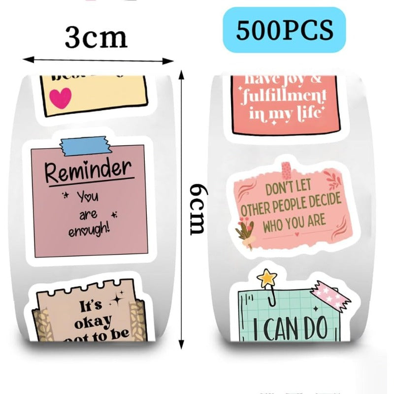 500PCS Motivational Quote Stickers Roll