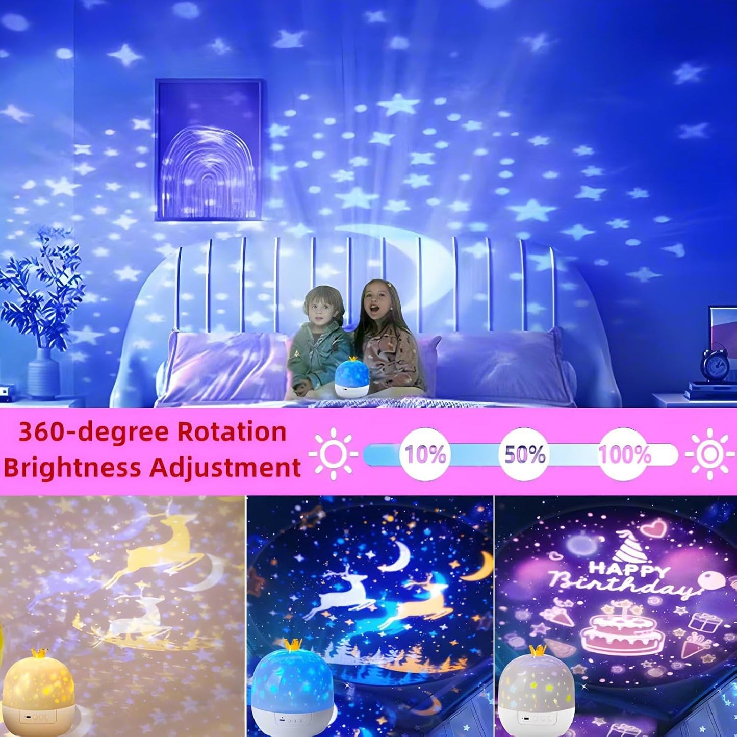 2-in-1 Star Projector Night-Light