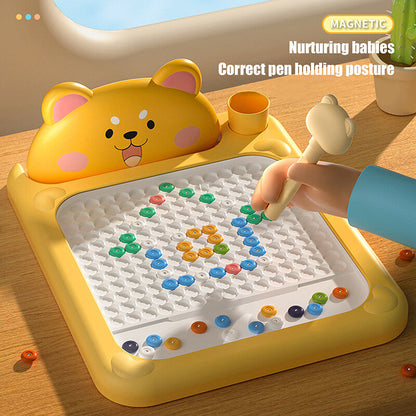 Cartoon Magnetic Drawing Board – Shiba & Bear Dot Art Toy for Kids