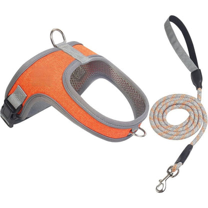 YoPoll Breathable Dog Harness with Reflective Leash Set