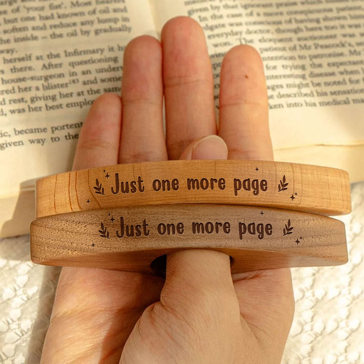 Just One More Page - Personalized Custom Book Page Holder
