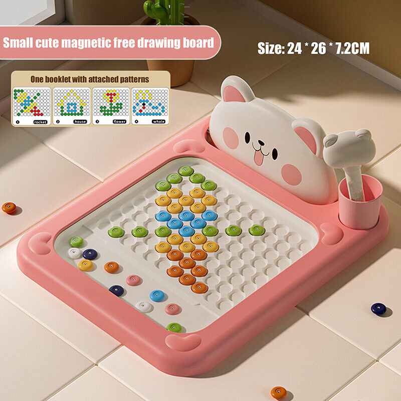 Cartoon Magnetic Drawing Board – Shiba & Bear Dot Art Toy for Kids