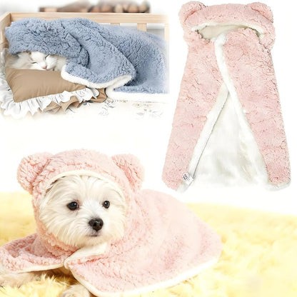 Bear-Ear Pet Cloak Blanket